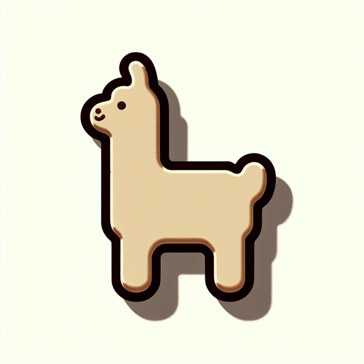 a llama-shaped cookie.
Single Game Texture. In-Game asset. 2d. Blank background. High contrast. No shadows.