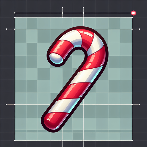 a christmas candy cane. plastic style. Single Game Texture. In-Game asset. 2d. Blank background. High contrast. No shadows.