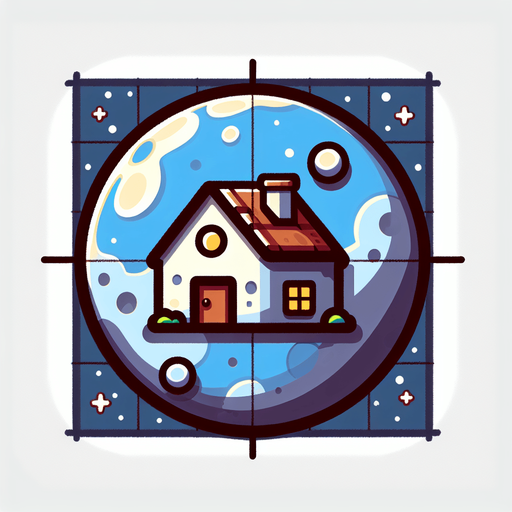 Perfectly round planet looking like a house, cartoon Single Game Texture. In-Game asset. 2d. Blank background. High contrast. No shadows.