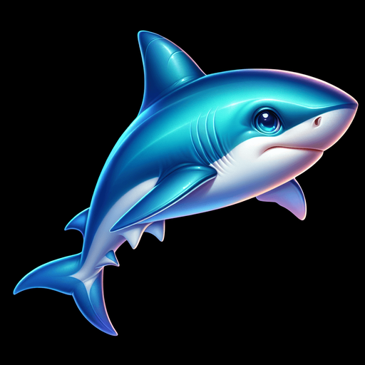 Cute Baby shark..
. 2024 game style. Side view. Photorealistic