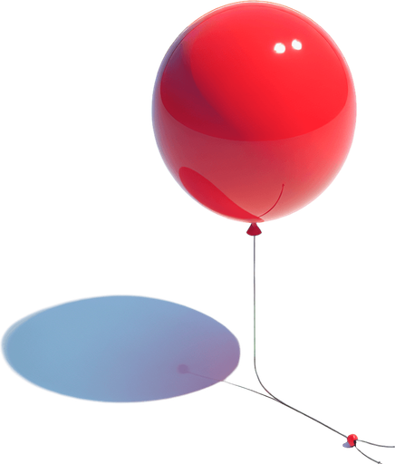 a simple red balloon on a string.
Single Game Texture. In-Game asset. 2d. Blank background. High contrast. No shadows.