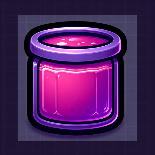 Lilac jelly jar purple Single Game Texture. In-Game asset. 2d. Blank background. High contrast. No shadows. Single Game Texture. In-Game asset. 2d. Blank background. High contrast. No shadows.