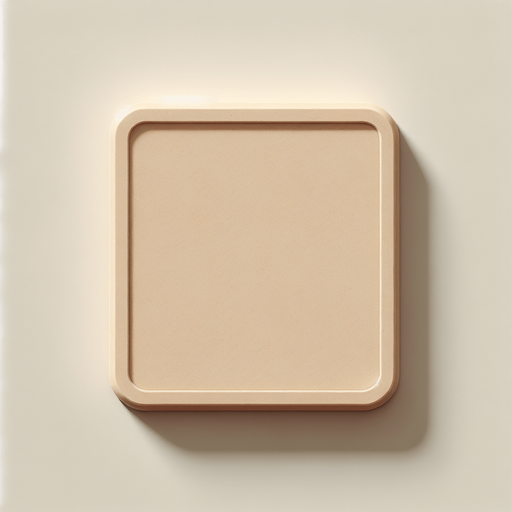 a photo realistic top view of empty flat beige plastic square. Single Game Texture. In-Game asset. 2d. No background. High contrast. No shadows.