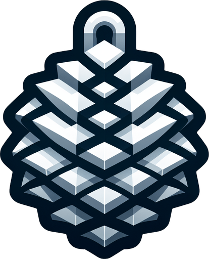 a christmas pine cone. plastic style. Single Game Texture. In-Game asset. 2d. Blank background. High contrast. No shadows.