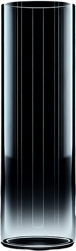 Empty glass Tube. Vertical.
0 degrees Lateral view. Black background.