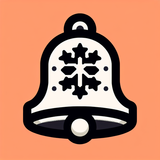 one christmas bell. plastic style. Single Game Texture. In-Game asset. 2d. Blank background. High contrast. No shadows.