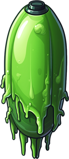 Single enemy slime bullet, seen from above facing upwards. 
Single Game Texture. In-Game asset. 2d. Pixelart. White background. Blank background. Low detail. High contrast.