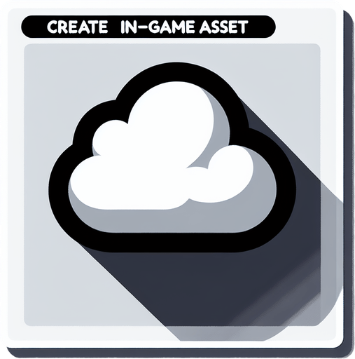 A simple cloud. Single Game Texture. In-Game asset. 2d. Blank background. High contrast. No shadows.