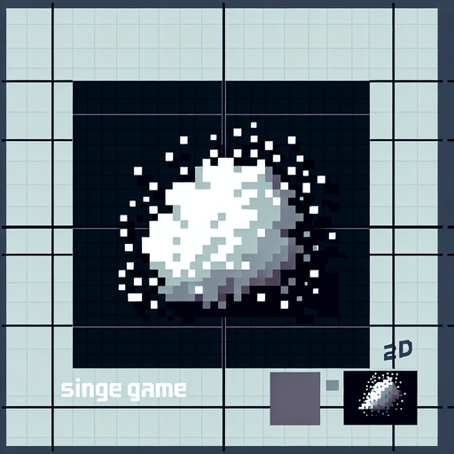 dusty snow puff. Single Game Texture. In-Game asset. 2d. Blank background. High contrast. No shadows. pixelated. 8 bit