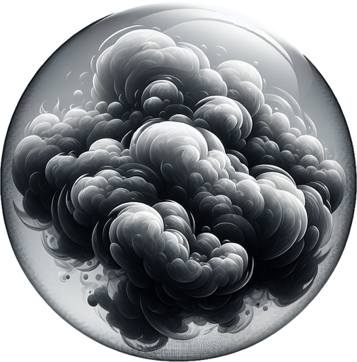 Smoke cloud translucent bubble Single Game Texture. In-Game asset. 2d. Blank background. High contrast. No shadows.