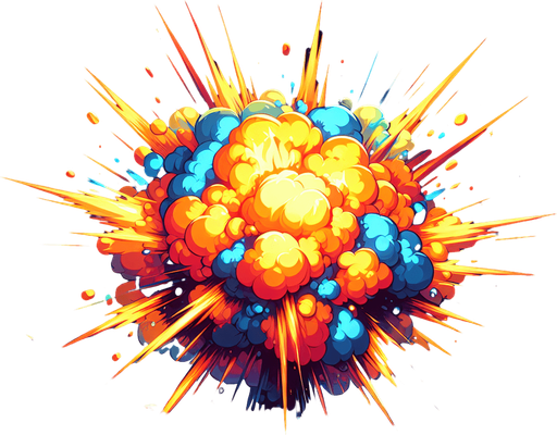 Like a big animated explosion.
Single Game Texture. In-Game asset. 2d. Blank background. High contrast. No shadows.