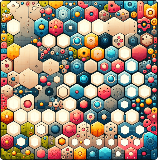 Puzzle game background image. Lots of octagons and other interesting elements.
Single Game Texture. In-Game asset. 2d. Blank background. High contrast. No shadows.