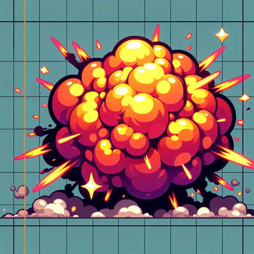 Like a big animated explosion.
Single Game Texture. In-Game asset. 2d. Blank background. High contrast. No shadows.