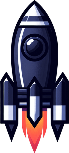 Rocket.
Single Game Texture. In-Game asset. 2d. Blank background. High contrast. No shadows.