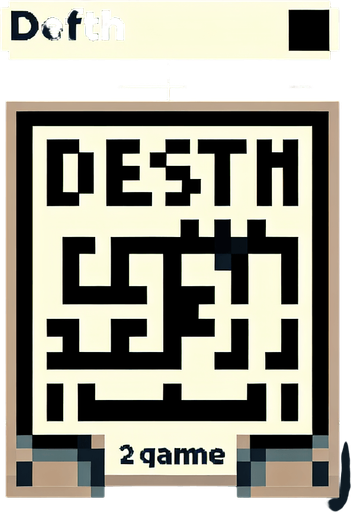 text. 8-bit. reads: DEPTH.
Single Game Texture. In-Game asset. 2d. Blank background. High contrast. No shadows.