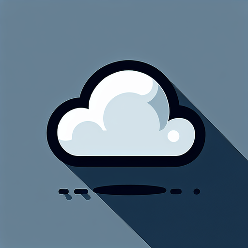 A simple cloud. Single Game Texture. In-Game asset. 2d. Blank background. High contrast. No shadows.