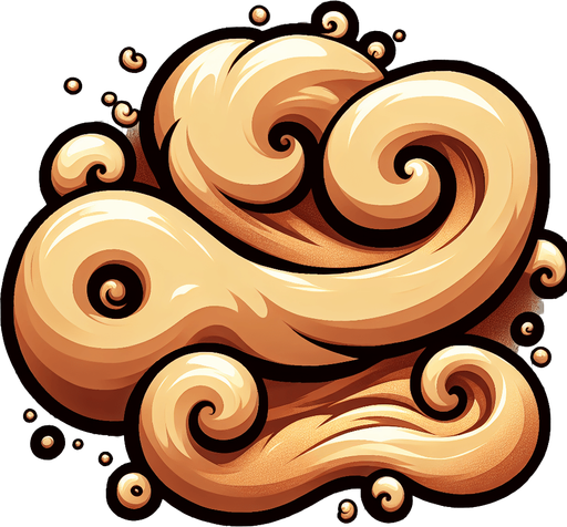 create a cartoon-style illustration of a sand cloud.
Single Game Texture. In-Game asset. 2d. Blank background. High contrast. No shadows.