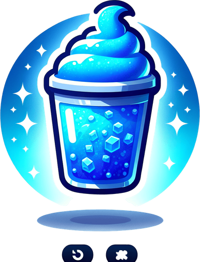 Blue Slushee.
Single Game Texture. In-Game asset. 2d. Blank background. High contrast. No shadows.