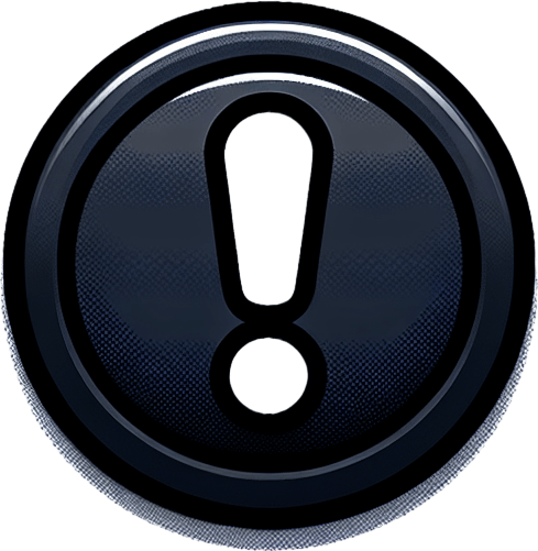 a button with a ! on it.
Single Game Texture. In-Game asset. 2d. Blank background. High contrast. No shadows.