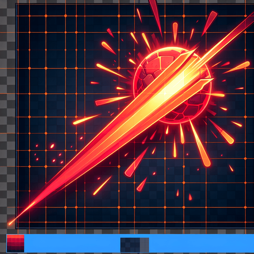 RED LASER.
Single Game Texture. In-Game asset. 2d. Blank background. High contrast. No shadows.