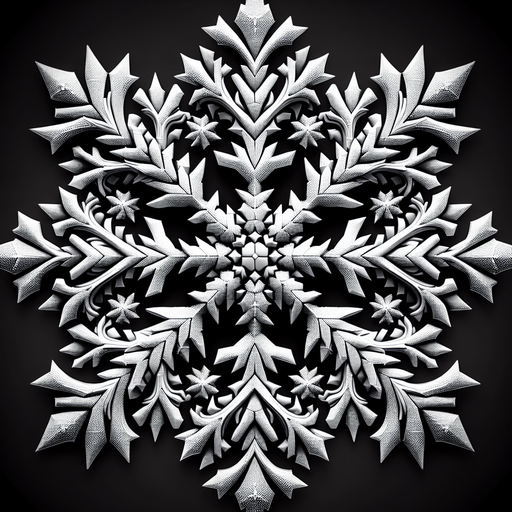 A snowflake Single Game Texture. In-Game asset. 2d. Blank background. High contrast. No shadows.