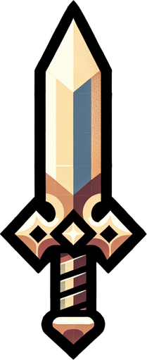 Cartoon knife pointing up. Symmetrical. Vertical.
Single Game Texture. In-Game asset. 2d. Blank background. High contrast. No shadows.