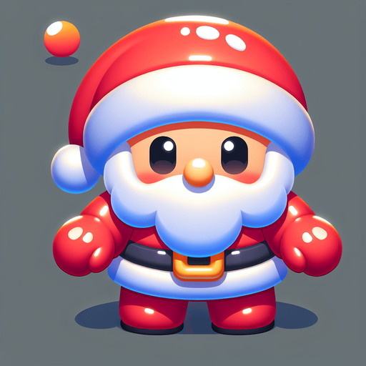 a cute santa clauss. plastic style. Single Game Texture. In-Game asset. 2d. Blank background. High contrast. No shadows.