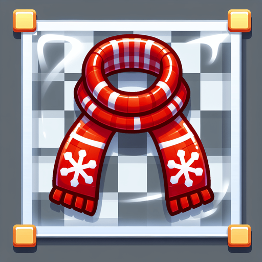 a christmas scarf. plastic style. Single Game Texture. In-Game asset. 2d. Blank background. High contrast. No shadows.