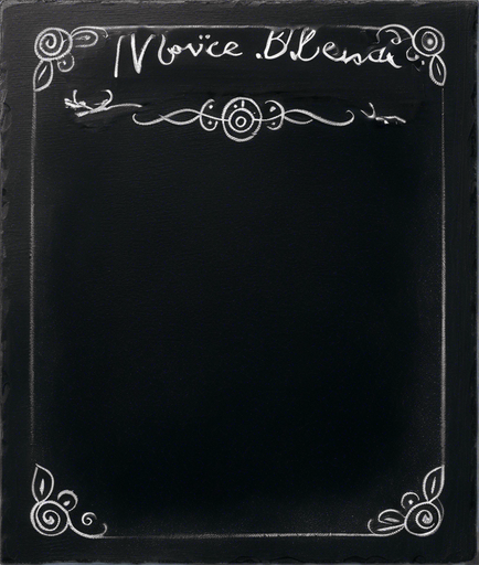 "NOVICE BLEND" handwritten in chalk