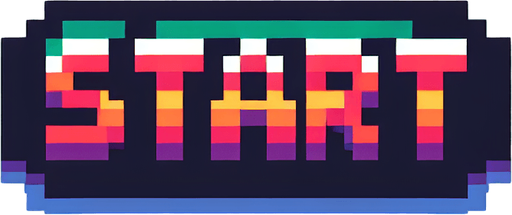 In game text that says ''Start''. I want the art style to reflect a classic 16-bit retro pixel art aesthetic, reminiscent of early 1990s RPGs with vibrant colors..
Single Game Texture. In-Game asset. 2d. Blank background. High contrast. No shadows.