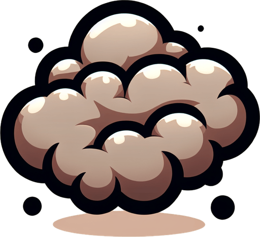 Cloud of smoke  cartoon  Single Game Texture. In-Game asset. 2d. Blank background. High contrast. No shadows. Single Game Texture. In-Game asset. 2d. Blank background. High contrast. No shadows. Single Game Texture. In-Game asset. 2d. Blank background. High contrast. No shadows.