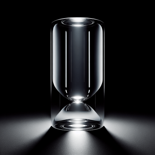 Empty glass Tube. Vertical.
0 degrees Lateral view. Black background.