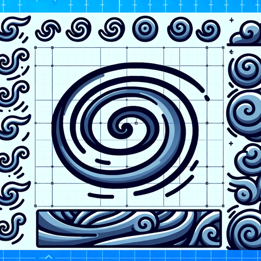 whirling spiral wind squiggles.
Single Game Texture. In-Game asset. 2d. Blank background. High contrast. No shadows.