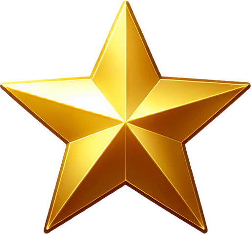 plain gold star, no outline
Single Game Texture. In-Game asset. 2d. Blank background. High contrast. No shadows.