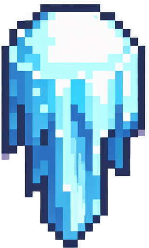 chunky frost magical projectile. 8-bit pixelated. blue soft-palette colored.
Single Game Texture. In-Game asset. 2d. Blank background. High contrast. No shadows.