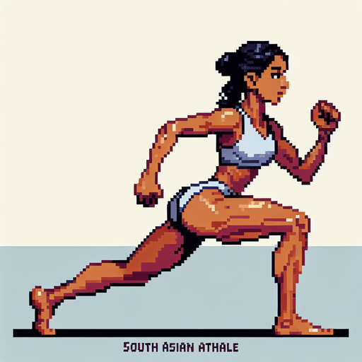 side-view of an athlete. single game sprite, pixel art, blank background.