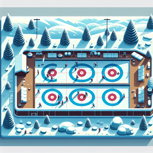 game background. In-Game asset. 2d. vector illustration. High contrast. No shadows. top-down. winter curling Olympics