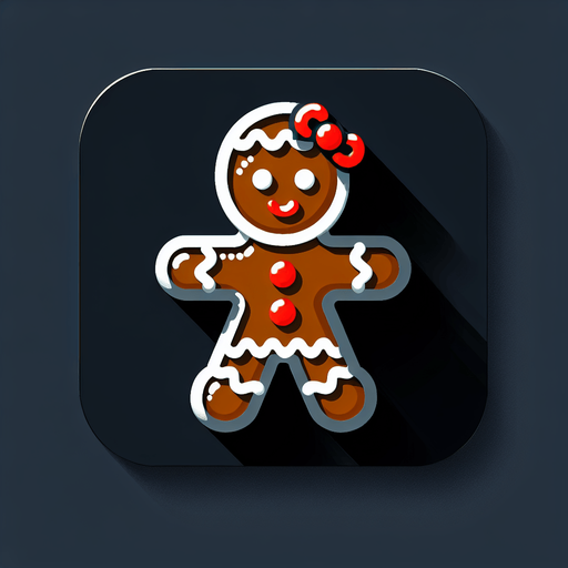 a christmas gingerbread girl. plastic style. Single Game Texture. In-Game asset. 2d. Blank background. High contrast. No shadows.