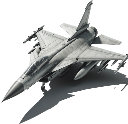 Fighter jet.
Single Game Texture. In-Game asset. 2d. Blank background. High contrast. No shadows.