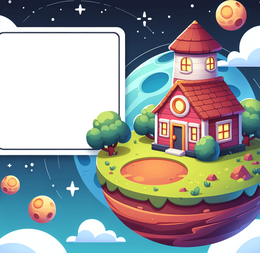 round house planet, cartoon Single Game Texture. In-Game asset. 2d. Blank background. High contrast.