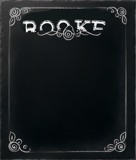 Text "ROOKIE BREW" handwritten in chalk