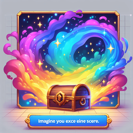 Magical treasure chest surrounded by a gaseous aura of rainbow colored magical energy..
Single Game Texture. In-Game asset. 2d. Blank background. High contrast. No shadows.