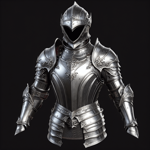 suit of armour, no background.
Single Game Texture. In-Game asset. 2d. Blank background. High contrast. No shadows.