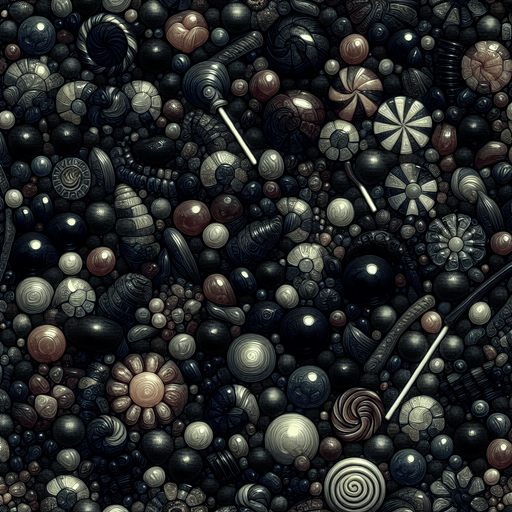 semitransparent dark seamless texture with candies