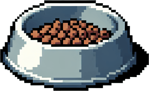 pixel art dog bowl.
Single Game Texture. In-Game asset. 2d. Blank background.