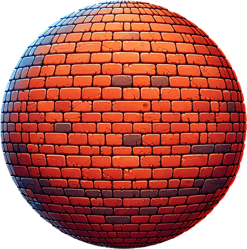 brick wall.
Single Game Texture. In-Game asset. 2d. Blank background. High contrast. No shadows.