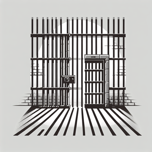 Prison cell bars.
Single Game Texture. In-Game asset. 2d. Blank background. High contrast. No shadows.