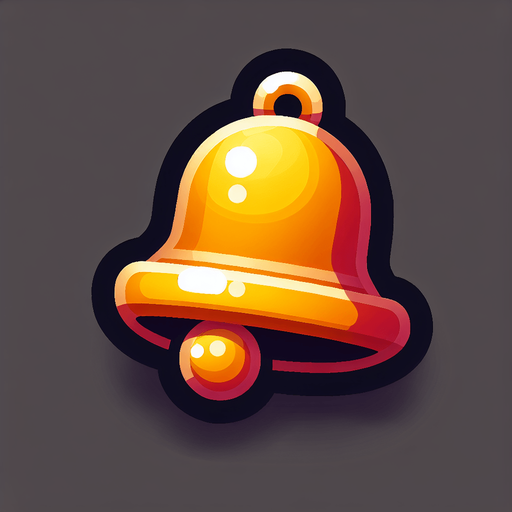 one christmas bell. plastic style. Single Game Texture. In-Game asset. 2d. Blank background. High contrast. No shadows.