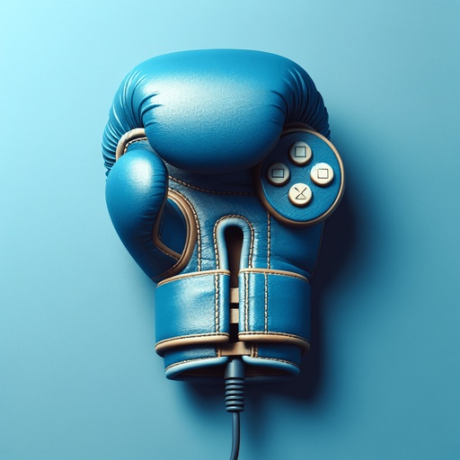 Un gant de boxe bleu vu de dessus.
video game