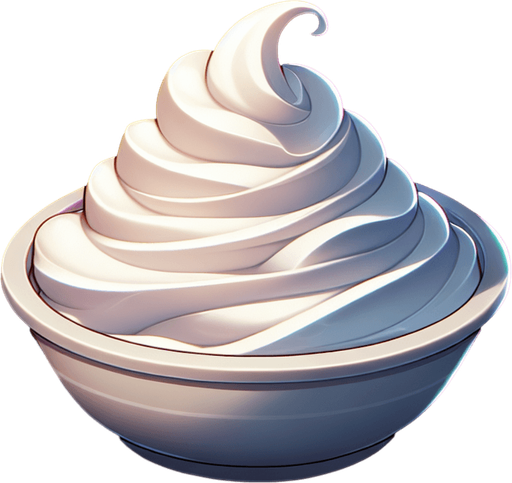 A swirl of delicious whipped cream.
Single Game Texture. In-Game asset. 2d. Blank background. High contrast. No shadows.